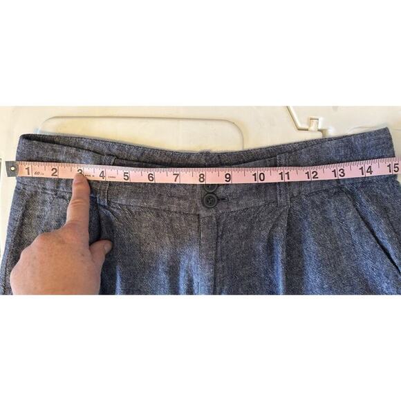 Calvin Klein Shorts Womens 2 Chambray Linen Pockets Beach Granola Girl Coastal - Picture 5 of 6